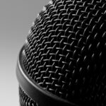 Close-up,View,Of,A,Modern,Black,Microphone