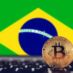 Gold,Bitcoin,On,Background,Of,Chart,Brazil,Flag.