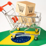 Box,With,Shopping,Cart,Logo,And,Brazil,Flag,,Import,Export
