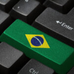 The,Brazilian,Flag,Button,On,The,Keyboard.,Close-up
