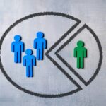 Top,View,Image,Of,Colored,Figures,And,Pie,Chart.,Segmentation